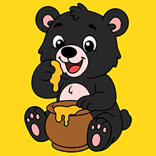 Bear Eating Honey Printable