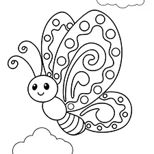 Beautiful Butterfly Coloring Page Black & White