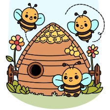 Bee House Coloring Page