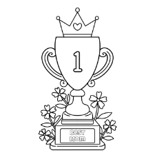 Best Mom Trophy Coloring Page