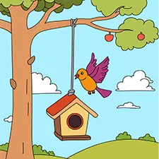 Bird On A Birdhouse Picture