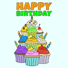 Birthday Cupcake Tower Printable