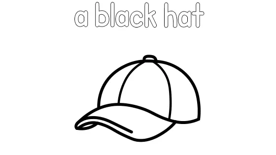 A Black Hat Coloring Page
