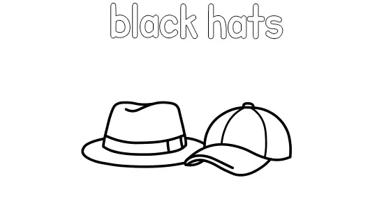 Black Hats Coloring Page