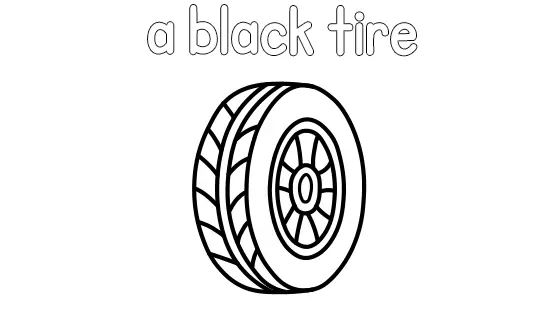 A Black Tire Coloring Page