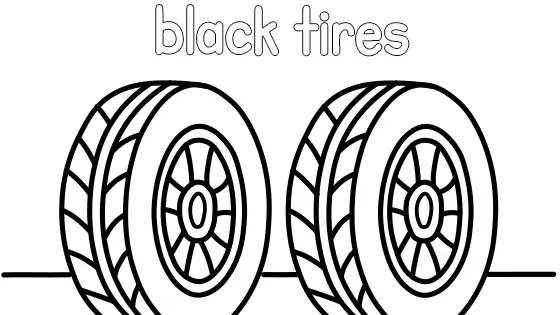 Black Tires Coloring Page