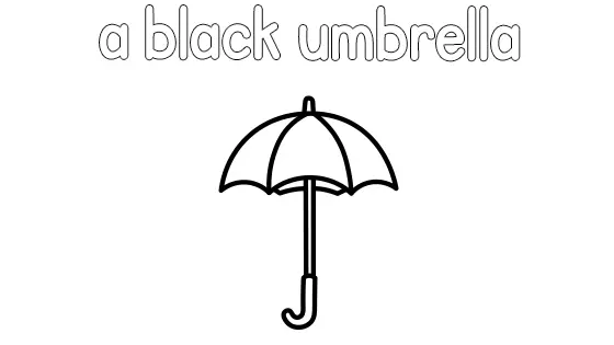 A Black Umbrella Coloring Page