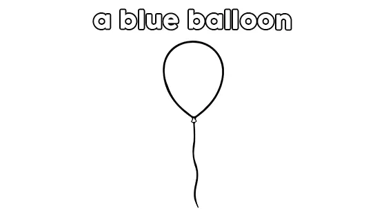 A Blue Balloon Coloring Pages Free PDF Download Black & White
