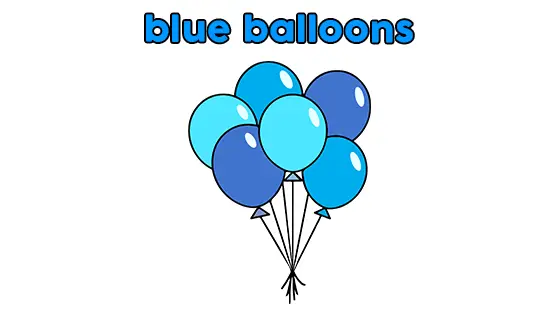 Blue Balloons Coloring Page Color