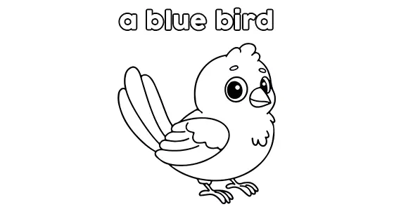 A Blue Bird Coloring Pages Free PDF Download Black & White