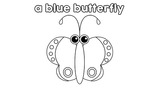 A Blue Butterfly Coloring Pages Free PDF Download Black & White