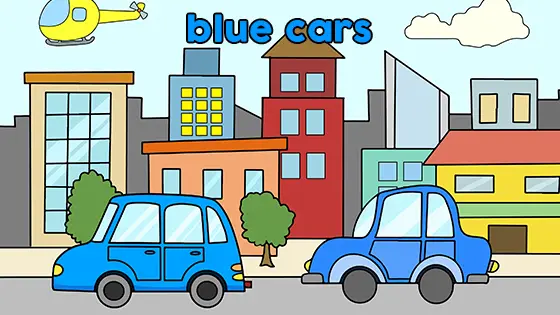 Blue Cars Coloring Page Color