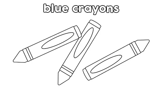 Blue Crayons Coloring Page Black & White