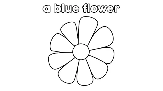 A Blue Flower Coloring Pages Free PDF Download Black & White
