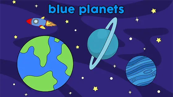 Blue Planets Coloring Page Color