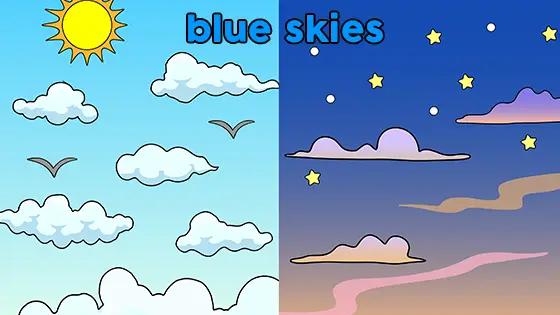 Blue Skies Coloring Page Color