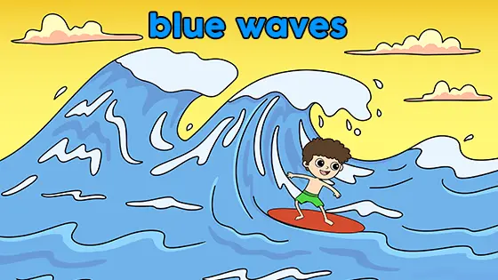 Blue Waves Coloring Page Color