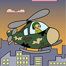 Boy Helicopter Pilot Coloring Page