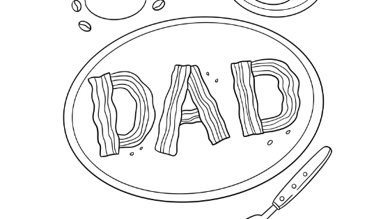 Breakfast For Dad Coloring Page