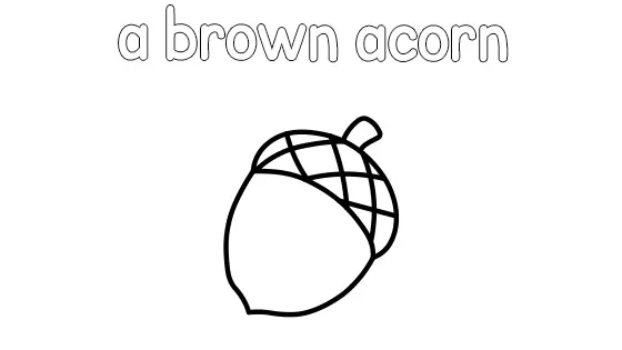 A Brown Acorn Coloring Page