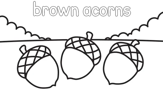 Brown Acorns Coloring Page