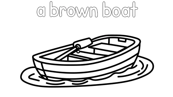 A Brown Boat Coloring Page