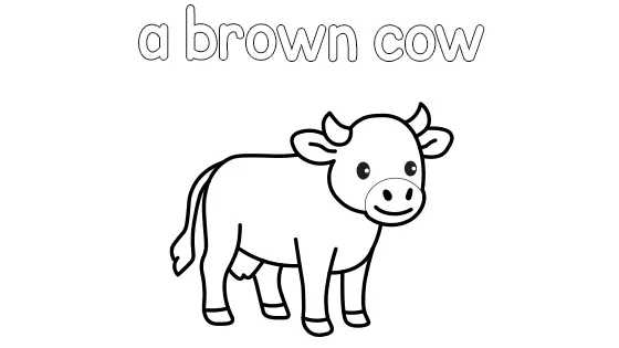 A Brown Cow Coloring Page