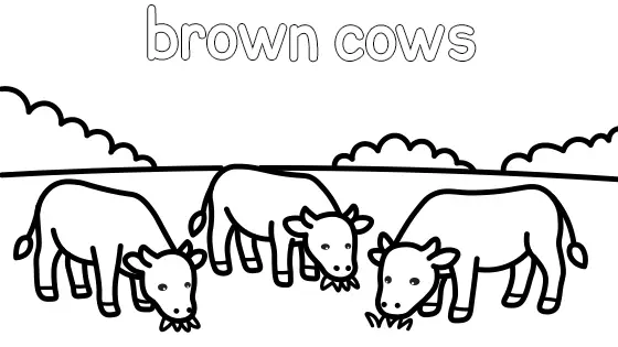 Brown Cows Coloring Page