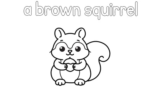 A Brown Squirrel Coloring Page