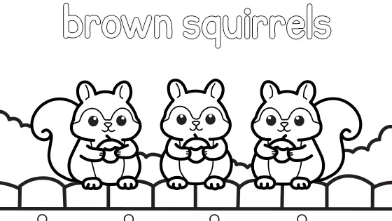 Brown Squirrels Coloring Page