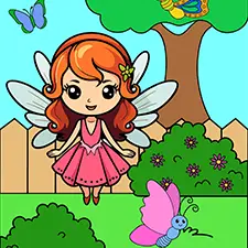 Butterflies & A Fairy Coloring Page