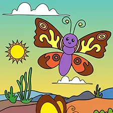 Butterflies In The Desert Coloring Page