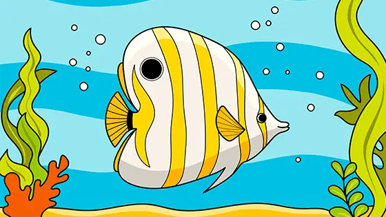 Butterfly Fish In An Aquarium Printable