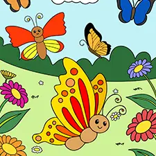 Butterfly Garden Coloring Page