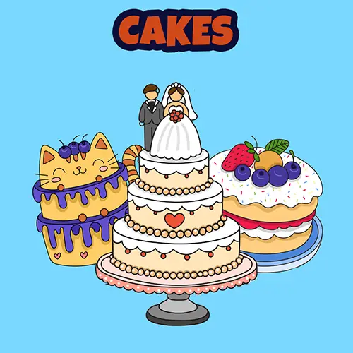 Cake Coloring Sheets