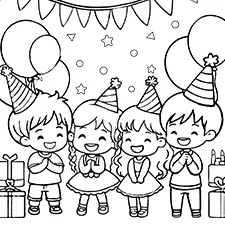 Children's Birthday Party Printable Black & White