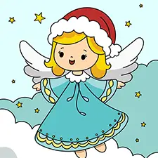 Christmas Angel Coloring Page