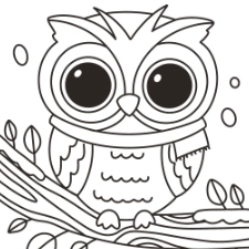 Christmas Owl Coloring Page