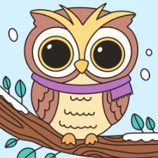 Christmas Owl Coloring Page