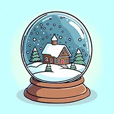 Christmas Snow Globe Coloring Sheet