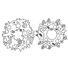 Christmas Wreath Coloring Page