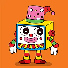 Clown Robot Coloring Page