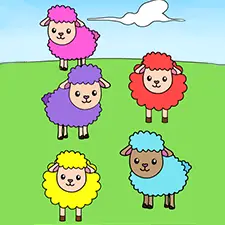 Colorful Fluffy Sheep Coloring Page