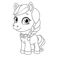 Colorful Pony Coloring Page Black & White