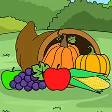 Cornucopia Basket Coloring Page