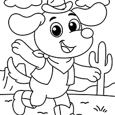 Cowboy Dog Coloring Page