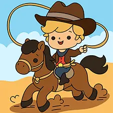 Cowboy On A Horse Coloring Page