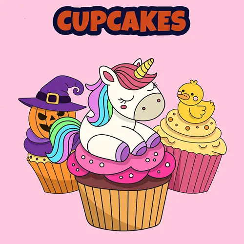 Cupcake Coloring Sheets