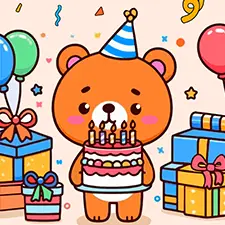 Cute Birthday Bear Printable