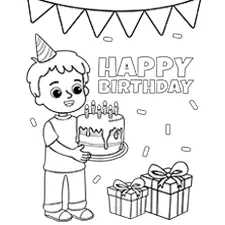 Cute Birthday Boy Printable Black & White